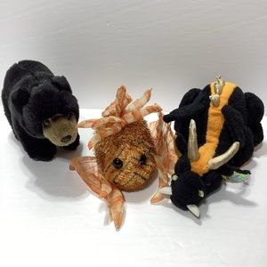 Webkinz Signature Black Bear Lion Fish Lava Dragon Ganz Plush Animals